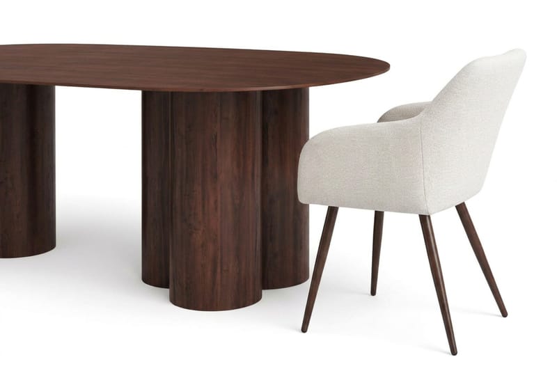 Juno Matgrupp rektangulärt 220 cm Valnöt med 6 Filippa Matstolar - Valnöt - Möbler - Matplats - Matgrupp & matbord med stolar