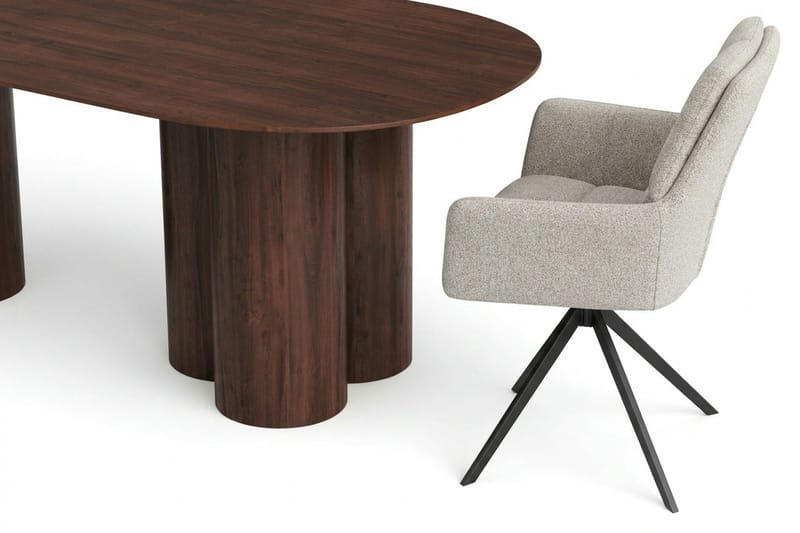 Juno Matgrupp rektangulärt 220 cm Valnöt med 6 Torsby Matstolar - Valnöt - Möbler - Matplats - Matgrupp & matbord med stolar