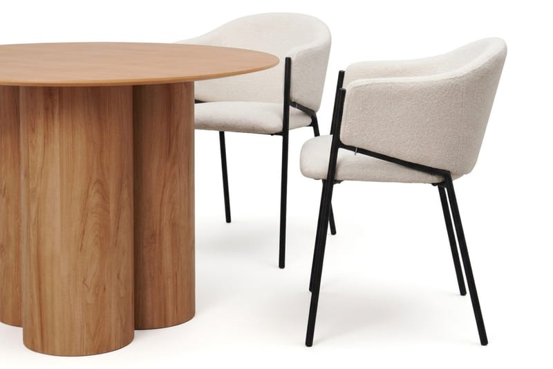 Juno Matgrupp runt 110 cm Ek med 4 Filip Matstolar - Ek - Möbler - Matplats - Matgrupp & matbord med stolar