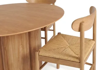 Juno Matgrupp runt 110 cm Ek med 4 Malte Matstolar - Ek - Möbler - Matplats - Matgrupp & matbord med stolar