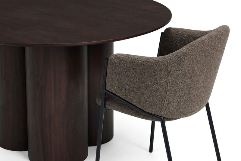 Juno Matgrupp runt 110 cm med 4 Filip Matstolar - Rökt ek - Möbler - Matplats - Matgrupp & matbord med stolar