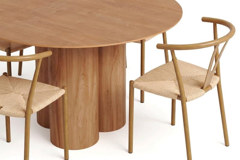 Juno Matgrupp runt 130 cm Ek med 6 Elysia Matstolar - Möbler - Matplats - Matgrupp & matbord med stolar