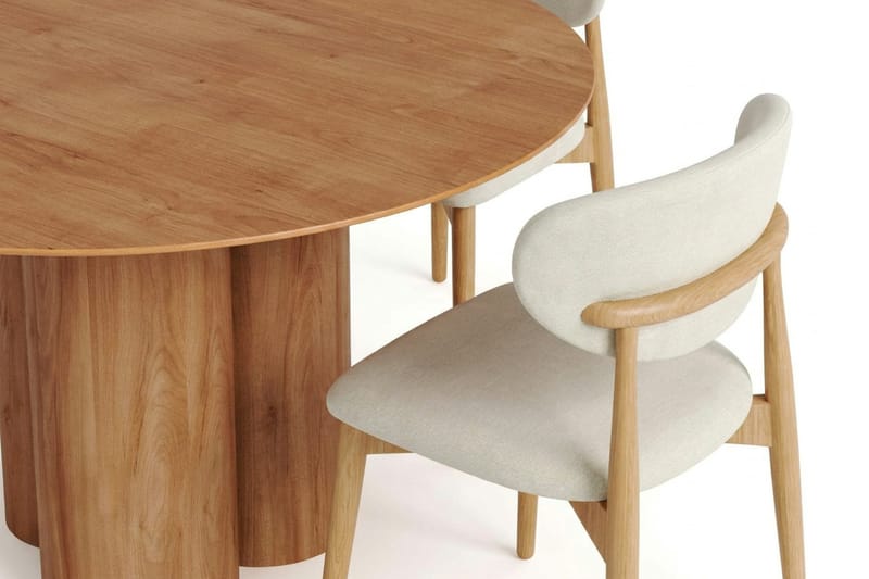 Juno Matgrupp runt 130 cm Ek med 6 Molly Matstolar - Ek - Möbler - Matplats - Matgrupp & matbord med stolar