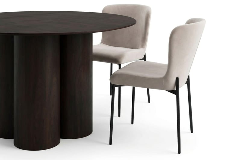 Juno Matgrupp runt 130 cm Rökt Ek med 6 Elsie Matstolar - Rökt ek/Beige - Möbler - Matplats - Matgrupp & matbord med stolar