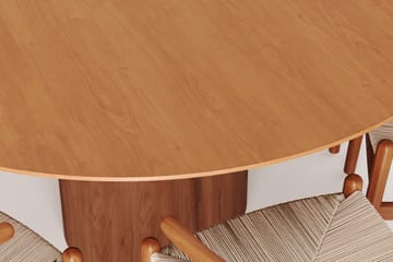 Juno Matgrupp runt 150 cm Ek med 6 Dastoori Matstolar - Ek - Möbler - Matplats - Matgrupp & matbord med stolar