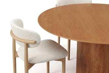 Juno Matgrupp runt 150 cm Ek med 6 Jaiveer Matstolar - Ek - Möbler - Matplats - Matgrupp & matbord med stolar