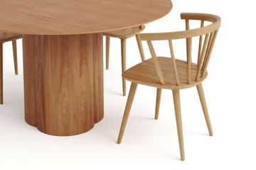 Juno Matgrupp runt 150 cm Ek med 6 Tyrö Matstolar - Ek - Möbler - Matplats - Matgrupp & matbord med stolar