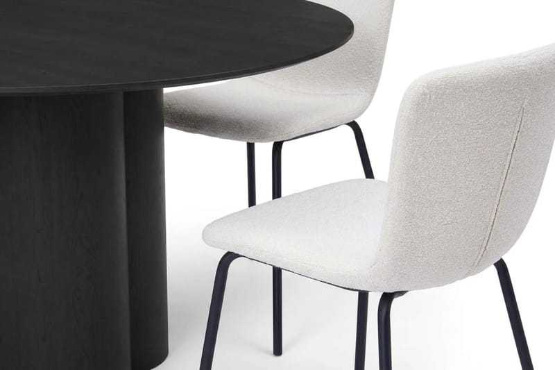 Juno Matgrupp runt 150 cm Svart med 6 Katy Matstolar - Svart - Möbler - Matplats - Matgrupp & matbord med stolar