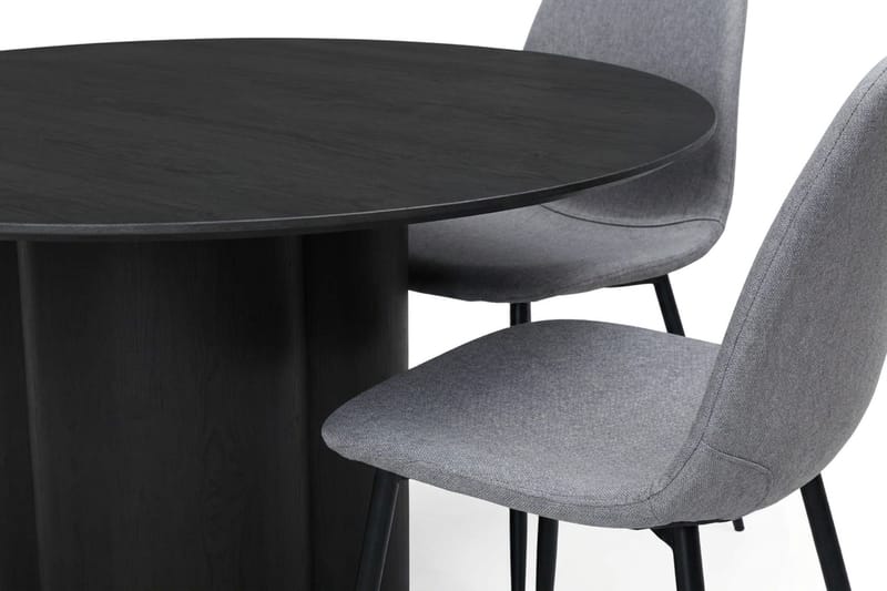 Juno Matgrupp runt 150 cm Svart med 6 Nibe Matstolar - Svart - Möbler - Matplats - Matgrupp & matbord med stolar