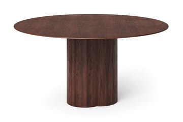 Juno Runt Matbord 150 cm med Trä- och Valnötsutseende - Brun - Möbler - Matplats - Matbord & köksbord