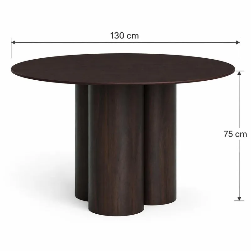 Juno Runt Matbord ø130 cm Fanér - Rökt ek - Möbler - Matplats - Matbord & köksbord