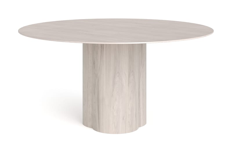 Juno Runt Matbord ø150 cm Fanér, Vitlaserad ek