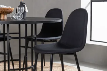 KALISOM Matgrupp  115 cm Rund Svart med 4 DAWNE Stolar - Möbler - Matplats - Matgrupp & matbord med stolar