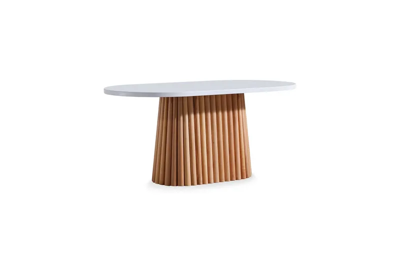 Karamea Matbord 170 cm Oval - Vit/Natur - Möbler - Matplats - Matbord & köksbord