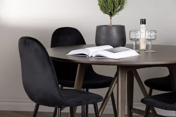 Kaseidon Matbord 100 cm med 4 Polar Köksstol - Mörkbrun - Möbler - Matplats - Matgrupp & matbord med stolar