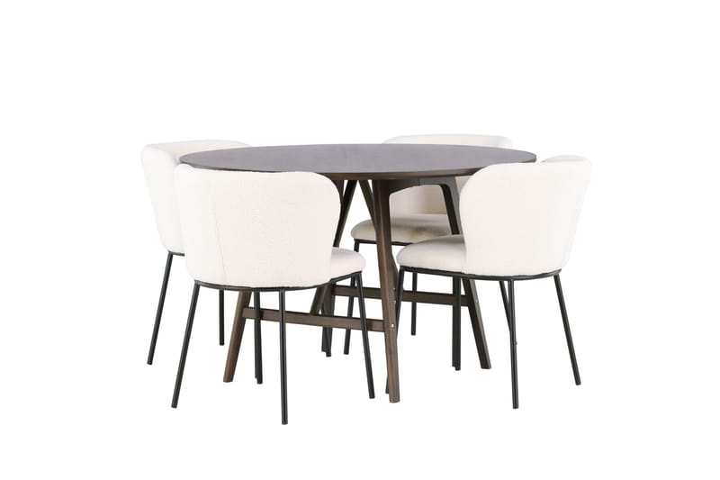 Kaseidon Matgrupp 100 cm Rund med 4 Edina Stolar - Möbler - Matplats - Matgrupp & matbord med stolar