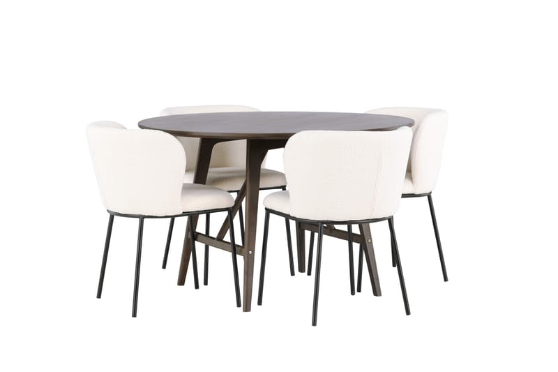 Kaseidon Matgrupp 100 cm Rund med 4 Edina Stolar - Möbler - Matplats - Matgrupp & matbord med stolar