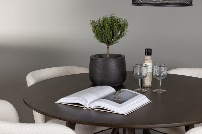 Kaseidon Matgrupp 100 cm Rund med 4 Edina Stolar - Möbler - Matplats - Matgrupp & matbord med stolar