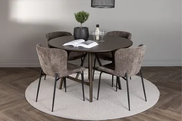 Kaseidon Matgrupp 100 cm Rund med 4 Modesto stolar - Svart - Möbler - Matplats - Matgrupp & matbord med stolar