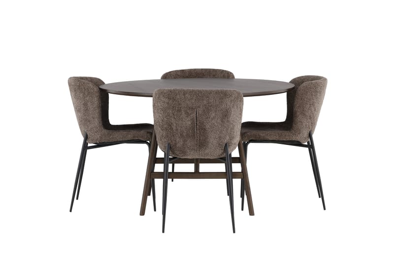 Kaseidon Matgrupp 100 cm Rund med 4 Modesto stolar - Svart - Möbler - Matplats - Matgrupp & matbord med stolar
