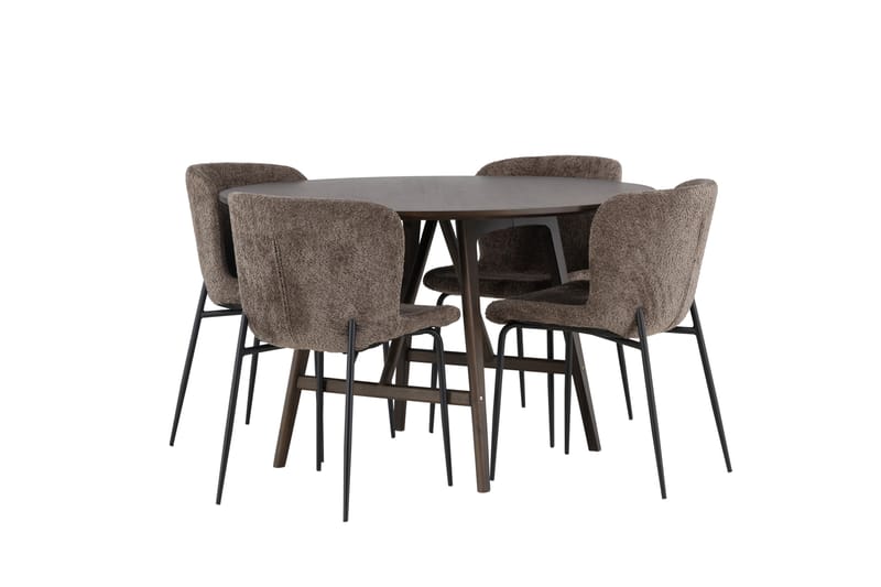 Kaseidon Matgrupp 100 cm Rund med 4 Modesto stolar - Svart - Möbler - Matplats - Matgrupp & matbord med stolar
