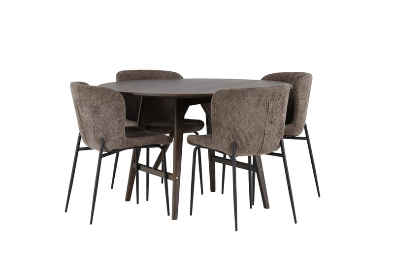 Kaseidon Matgrupp 100 cm Rund med 4 Modesto stolar - Svart - Möbler - Matplats - Matgrupp & matbord med stolar