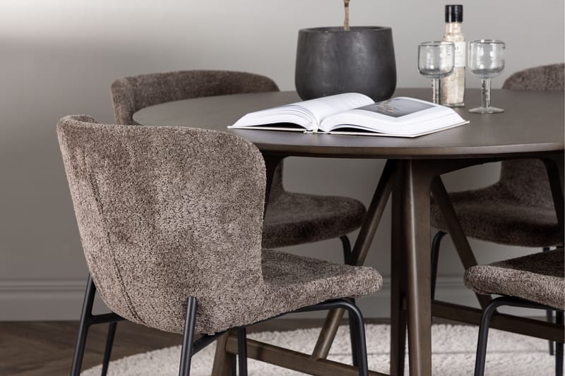 Kaseidon Matgrupp 100 cm Rund med 4 Modesto stolar - Svart - Möbler - Matplats - Matgrupp & matbord med stolar