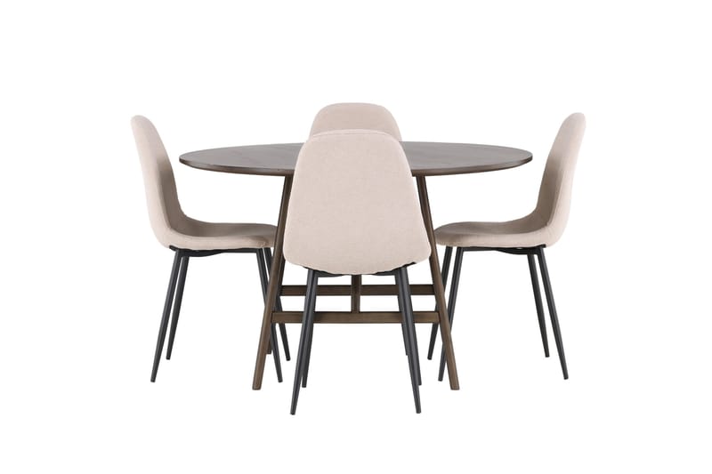 Kaseidon Matgrupp 100 cm Rund med 4 Polar stolar, Beige