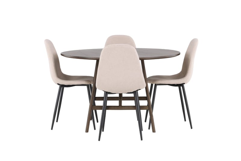 Kaseidon Matgrupp 100 cm Rund med 4 Polar stolar - Beige - Möbler - Matplats - Matgrupp & matbord med stolar