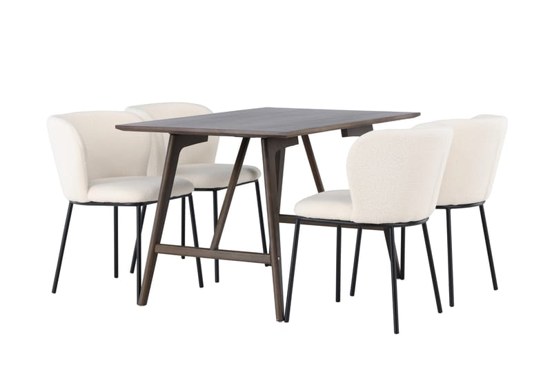 Kaseidon Matgrupp 120 cm Rektangulär med 4 Edina Stolar - Möbler - Matplats - Matgrupp & matbord med stolar