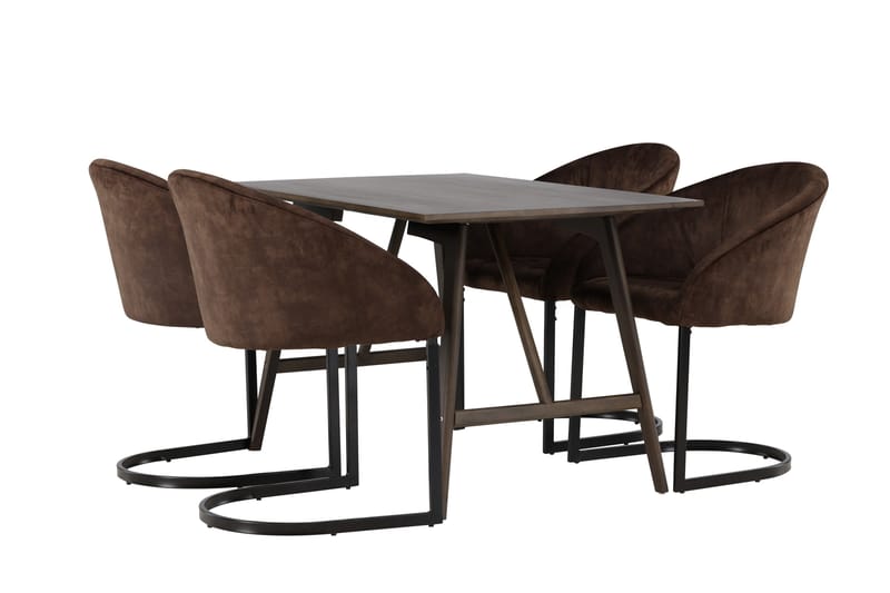 Kaseidon Matgrupp 120 cm Rektangulär med 4 Evening stolar - Möbler - Matplats - Matgrupp & matbord med stolar