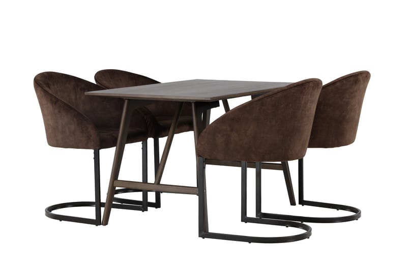 Kaseidon Matgrupp 120 cm Rektangulär med 4 Evening stolar - Möbler - Matplats - Matgrupp & matbord med stolar