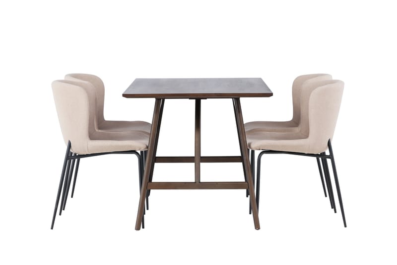 Kaseidon Matgrupp 120 cm Rektangulär med 4 Modesto stolar - Beige - Möbler - Matplats - Matgrupp & matbord med stolar