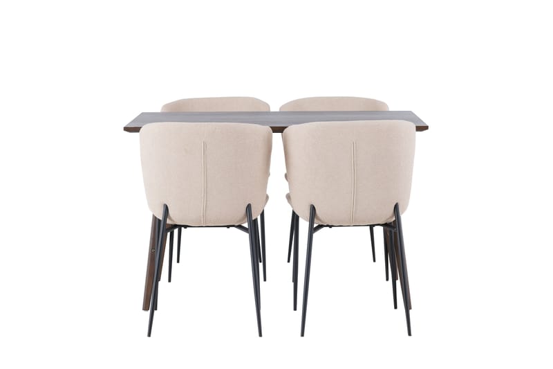 Kaseidon Matgrupp 120 cm Rektangulär med 4 Modesto stolar - Beige - Möbler - Matplats - Matgrupp & matbord med stolar