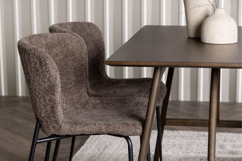 Kaseidon Matgrupp 120 cm Rektangulär med 4 Modesto stolar - Mörkbrun - Möbler - Matplats - Matgrupp & matbord med stolar