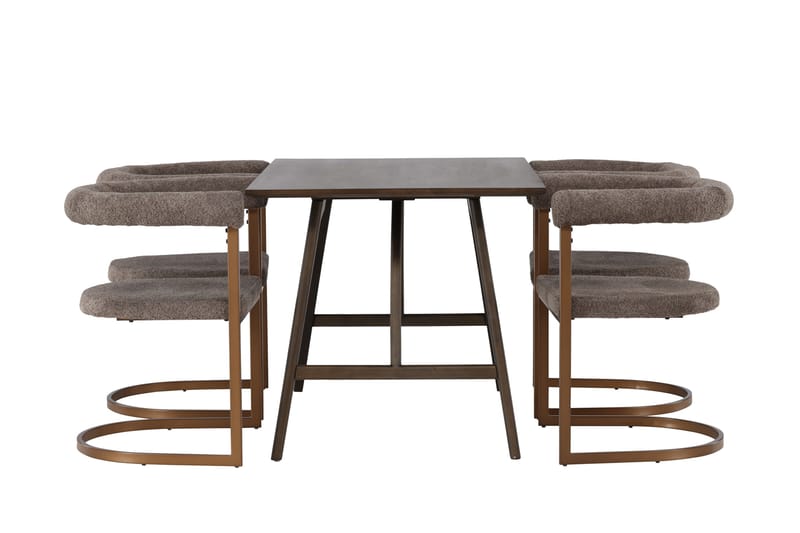 Kaseidon Matgrupp 120 cm Rektangulär med 4 Morning stolar - Brun - Möbler - Matplats - Matgrupp & matbord med stolar