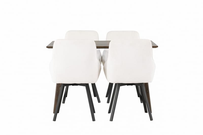 Kaseidon Matgrupp 120 cm Rektangulär med 4 Rosie stolar, Beige