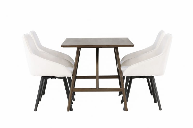 Kaseidon Matgrupp 120 cm Rektangulär med 4 Rosie stolar - Beige - Möbler - Matplats - Matgrupp & matbord med stolar