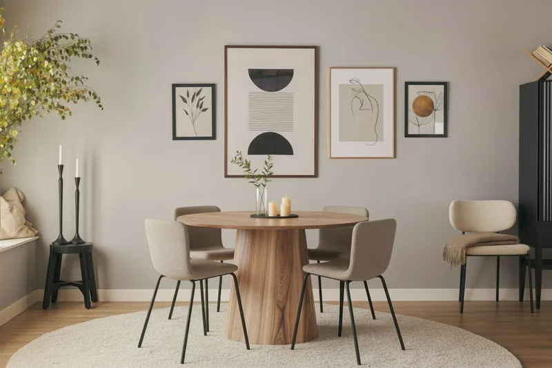 Katy Matstol - Greige Bouclé / Metallben Svart - Möbler - Matplats - Matstol & köksstol