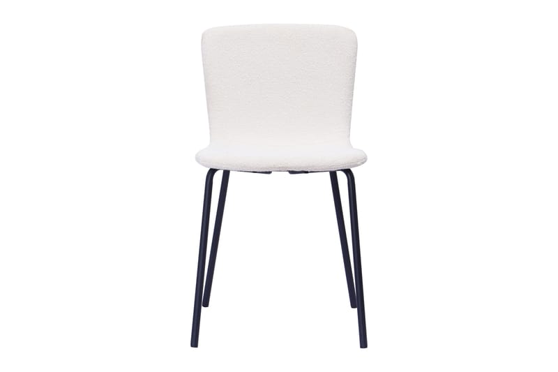 Katy Matstol - Vit Bouclé / Metallben Svart - Möbler - Matplats - Matstol & köksstol