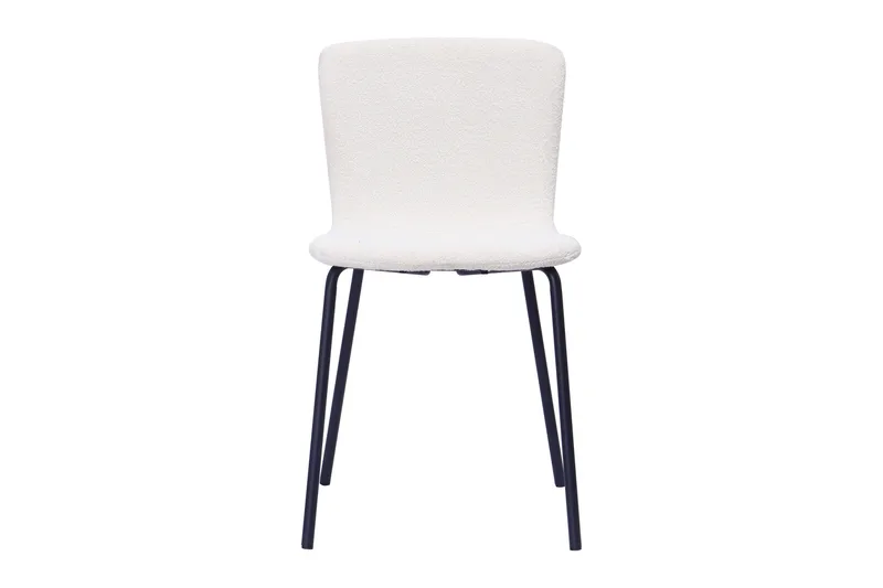 Katy Matstol - Vit Bouclé / Metallben Svart - Möbler - Matplats - Matstol & köksstol