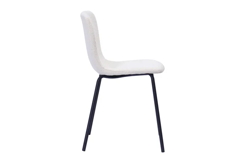 Katy Matstol - Vit Bouclé / Metallben Svart - Möbler - Matplats - Matstol & köksstol