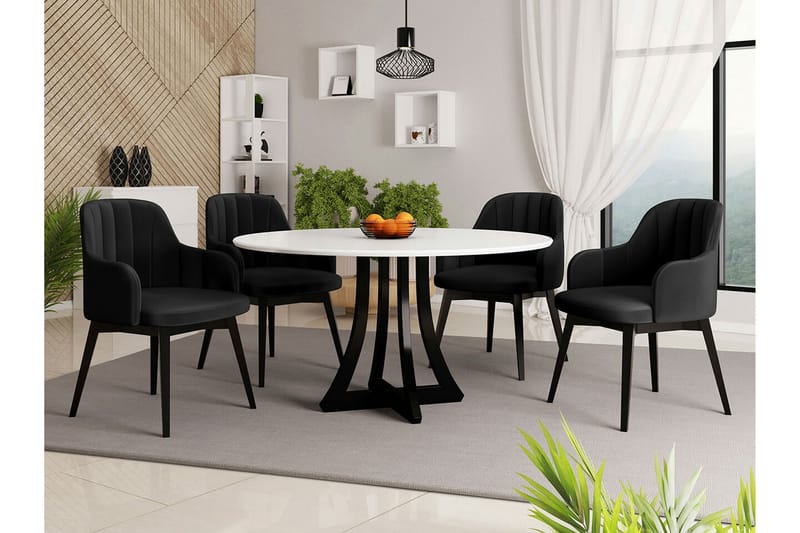 Kendale Matgrupp Svartvit - Matgrupp & matbord med stolar