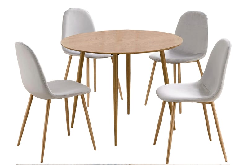 KOOTENAI Matgrupp 100 cm Grå/Natur - Matgrupp & matbord med stolar