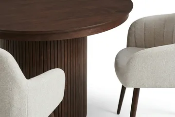 Kopparbo Förlängningsbart runt 120-220 cm Valnöt med 4 Filippa Matstolar - Valnöt - Möbler - Matplats - Matgrupp & matbord med stolar