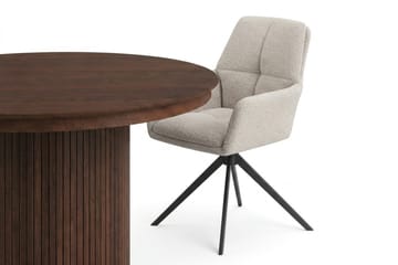 Kopparbo Förlängningsbart runt 120-220 cm Valnöt med 4 Torsby Matstolar - Valnöt - Möbler - Matplats - Matgrupp & matbord med stolar