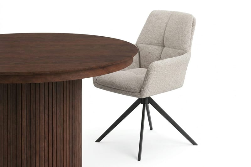 Kopparbo Förlängningsbart runt 120-220 cm Valnöt med 4 Torsby Matstolar - Valnöt - Möbler - Matplats - Matgrupp & matbord med stolar