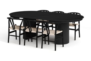 140-220 cm - Svartlaserad ek