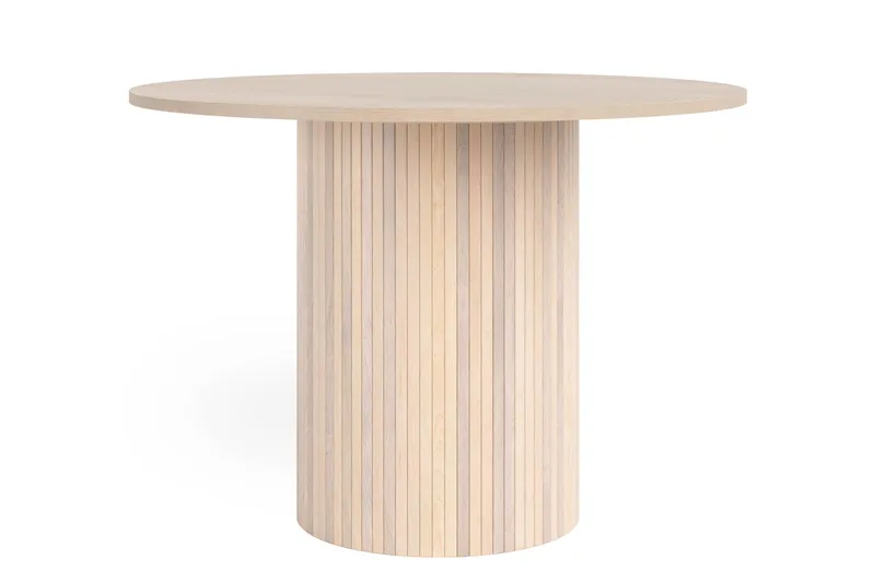 Kopparbo Matbord 106 cm med 4 Katy Matstolar - White / Greige Bouclé / Metallben Svart - Möbler - Matplats - Matgrupp & matbord med stolar