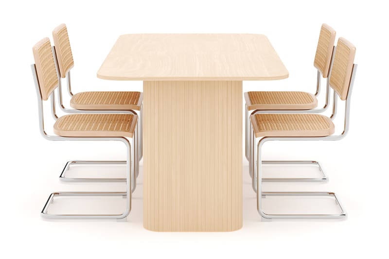 Kopparbo Matbord 160-220 cm Förlängningsbart med 4 st Build Matstolar - Vit - Möbler - Matplats - Matgrupp & matbord med stolar